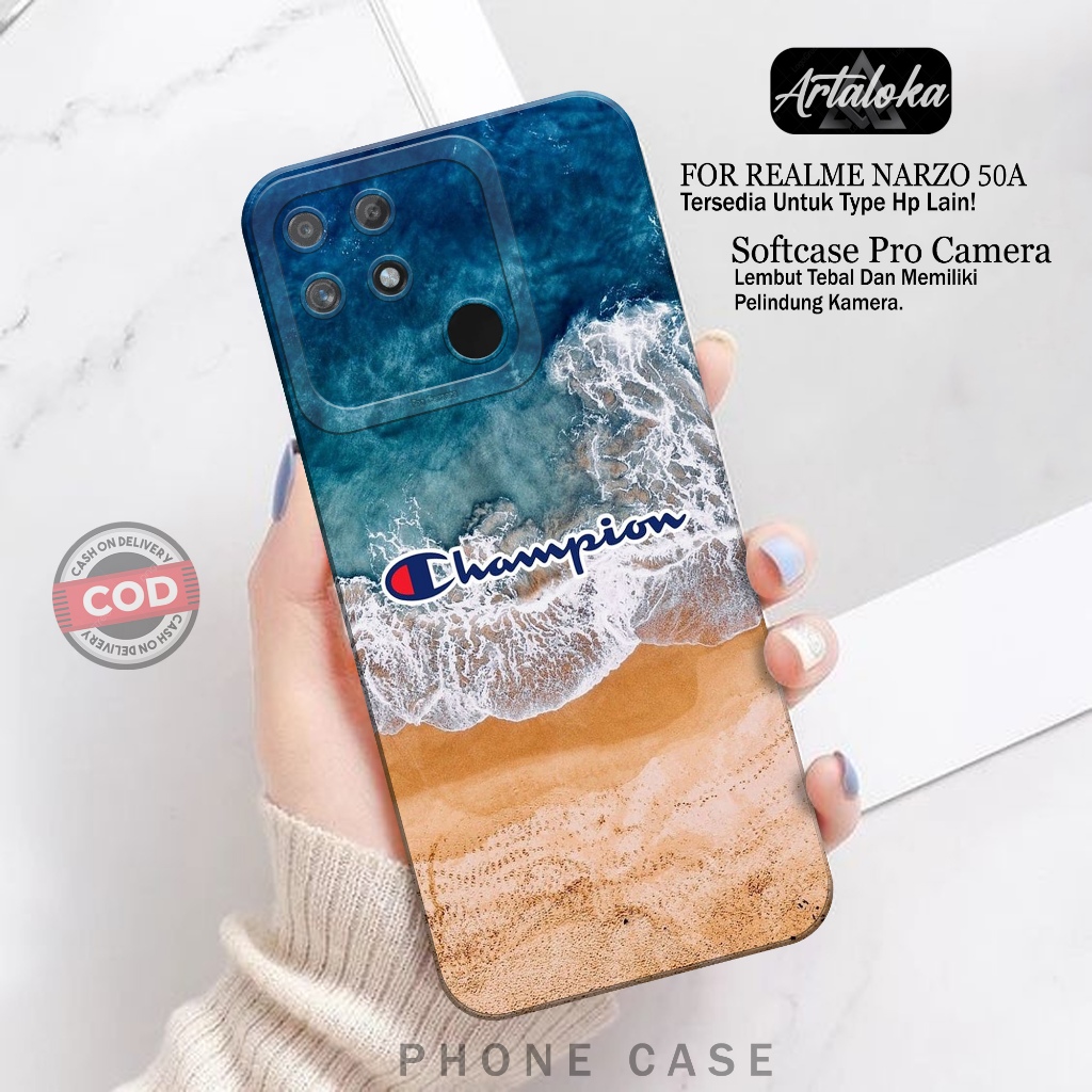 Softcase Hp Realme Narzo 50A Fashion Case Branded Case Realme Narzo 50A Silikon TPU Pro Camera Casin