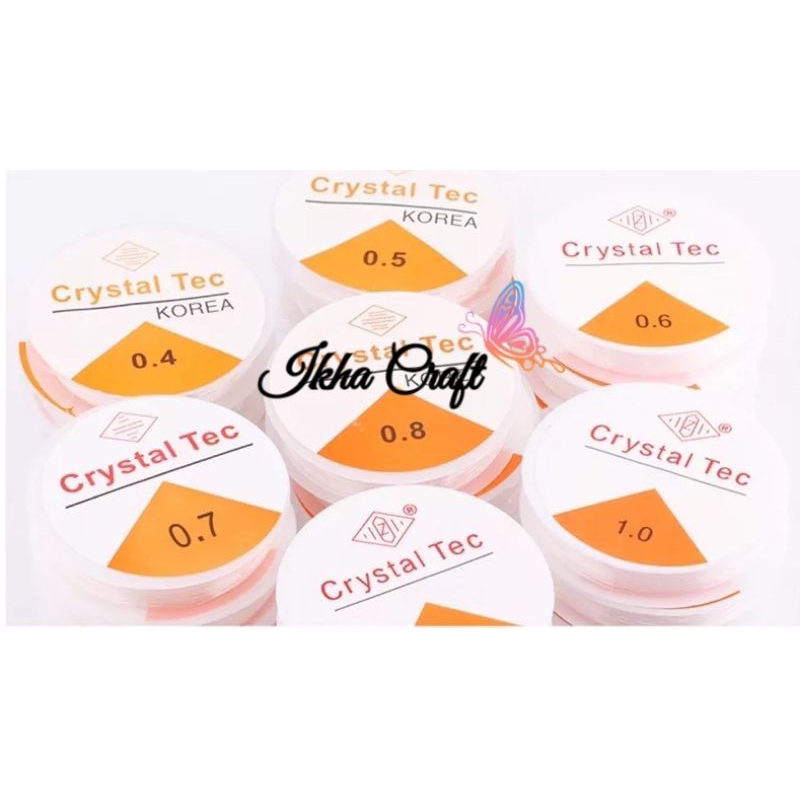 Senar Karet 0,4/0,5/0,6/0,7/0,8 - Senar Elastis Bulat - Senar Crystal tech - senar gelang Manik Per 