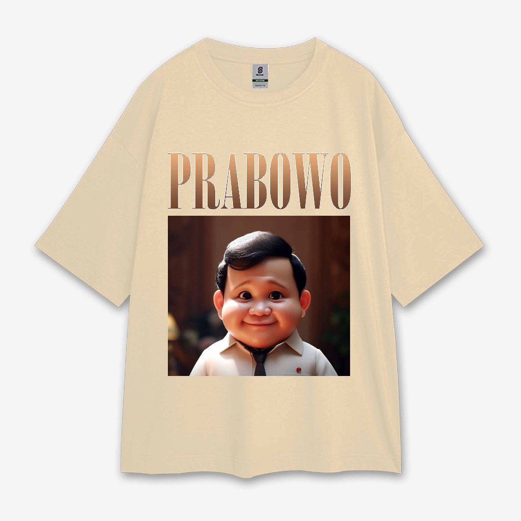 Kaos Prabowo Gemoy Cartoon Style Oversize Tee