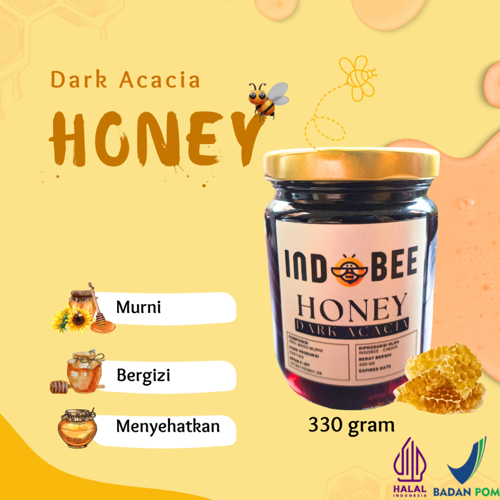 

Madu Murni Asli Indobee Nektar Akasia 330 gram