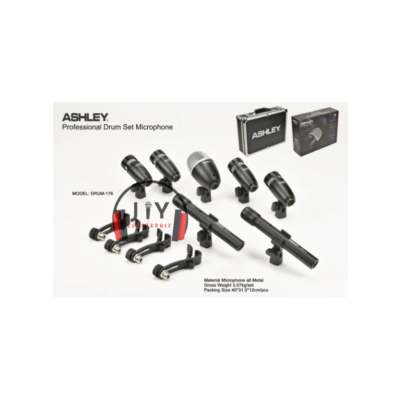 Mic Drum Set Microphone Ashley Drum178 Drum-178 Drum 178 Original
