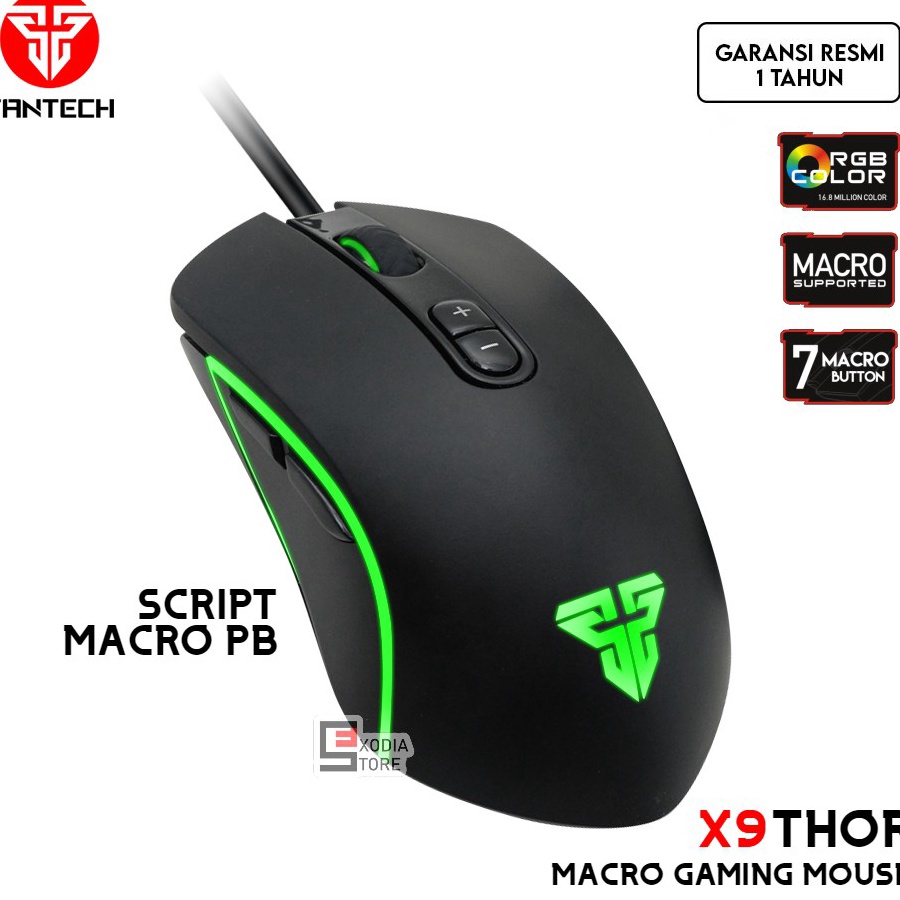 Ready Fantech Gaming Mouse Macro X9 THOR Original RGB 7D Programmable 4800 Dpi PB