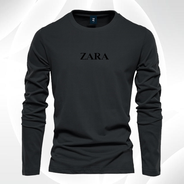 Promo.. Kaos Keren Lengan Panjang Zara Hitam / Kaos pria & Wanita / Kaos premium / Kaos Quality Af F