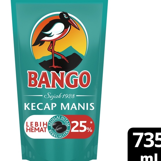 

Promo BANGO Kecap Manis Soy Sauce Refill Terbuat dari 4 bahan alami berkualitas 735 ML