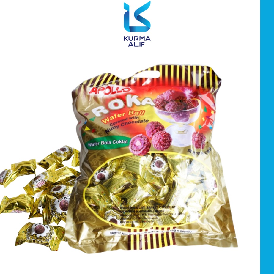 

Laris Roka Apollo Wafer Ball Coklat Isi 70 Pcs Original