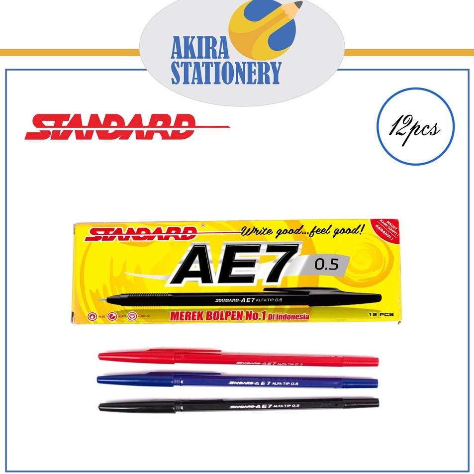 

Terupdate PULPEN / PEN / PENA STANDARD AE7 0.5mm (12 PCS) [MERAH, BIRU, HITAM] Laris