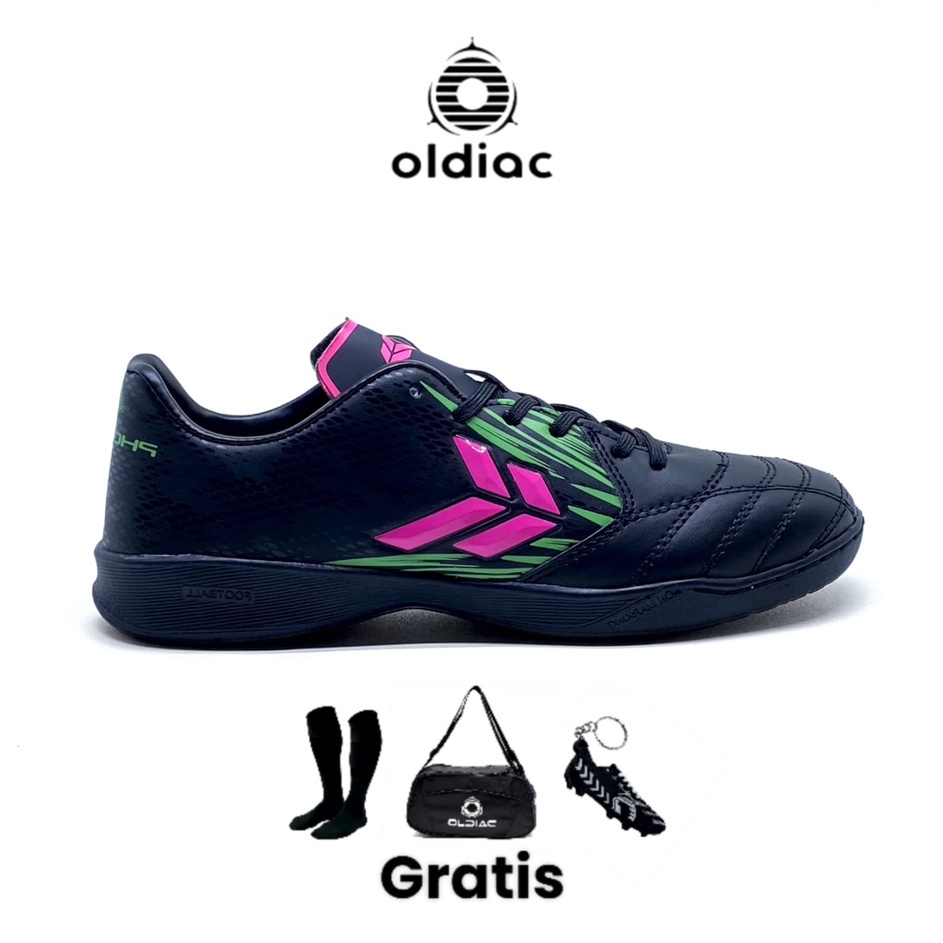 Terbaru oldiac Sepatu olahraga futsal phoenix garuda black pinkpurple →➘✹
