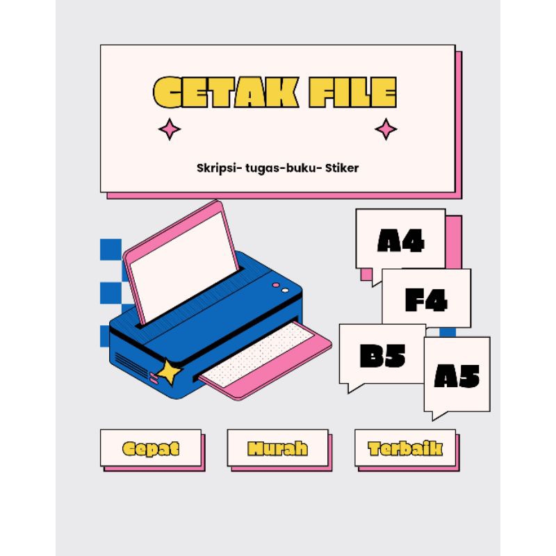 

PRINT/CETAK MURAH 24 JAM UNTUK BUKU, DOKUMEN, F4, A4, A5, B5