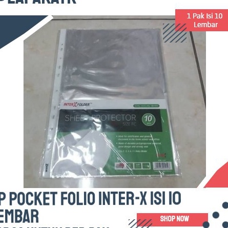 

Terupdate PP Pocket Folio InterX isi 10 Lembar / Sheet Protector F4 Inter X ➞✸✿