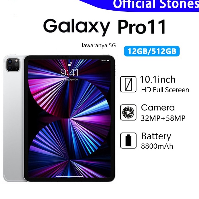 Murah Banget 【Best seller】Tablet PC Asli Pro11 Tab Baru big sale in 2023 12GB + 512GB Layar Full Scr
