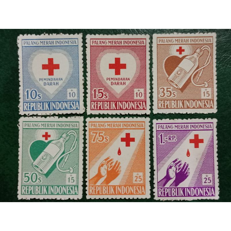 

Prangko Indonesia 6 Pcs Palang merah tahun 1956 Un Used