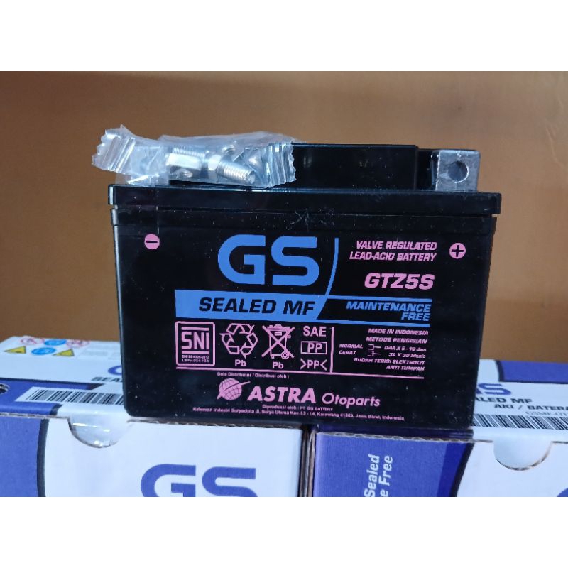 Aki GS Astra Original gs mf gtz5s 3.5ah/12v