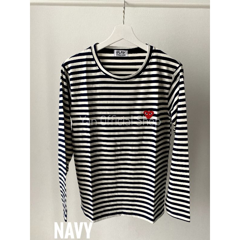 Brand Play Kaos CDG Stripe Lengan Panjang