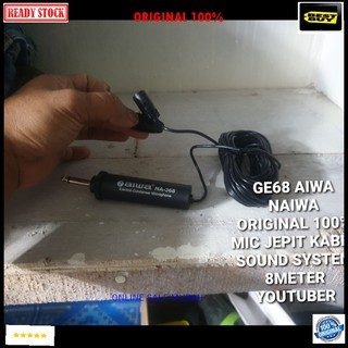 G68 Original 100% naiwa aiwa Mic Jepit kabel 8 meter Kancing kerah baju microphone Clip on klip tie 