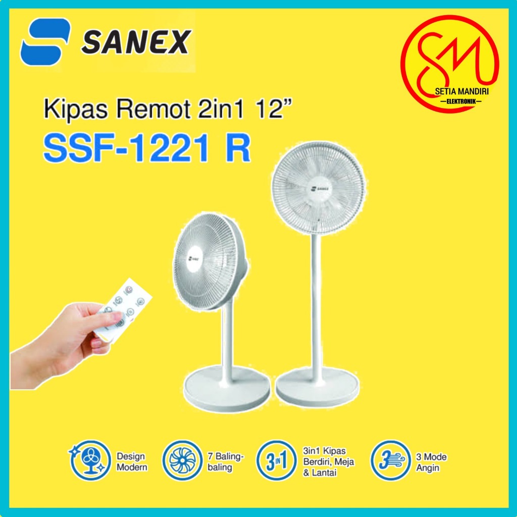 COD SANEX Stand & Desk Fan Kipas Angin Meja & Berdiri 2 IN 1 12 Inch