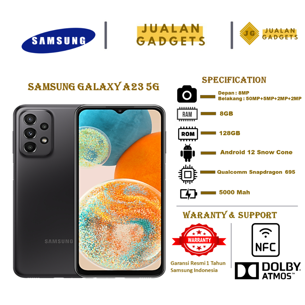 Samsung Galaxy A23 5G 8/128GB - GARANSI RESMI