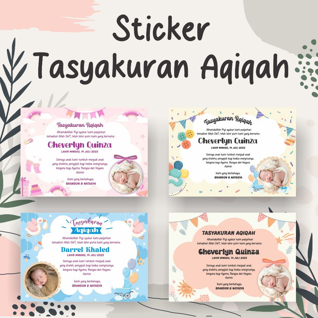 

Sticker Tasyakuran Aqiqah ( 1pack isi 18pcs )