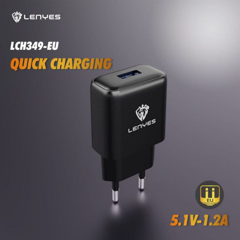 BATOK CHARGER LENYES LCH-349 1.2A BIJIAN | KEPALA CAS
