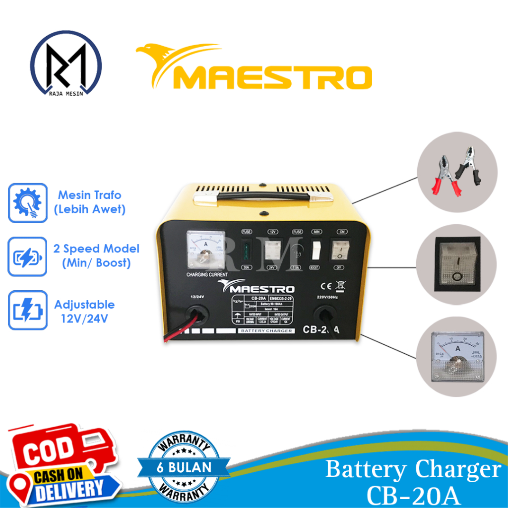 Charger Aki Motor dan Mobil / Battery Charger Maestro CB 20A/Battery Charger Maestro CB 30A/Battery 