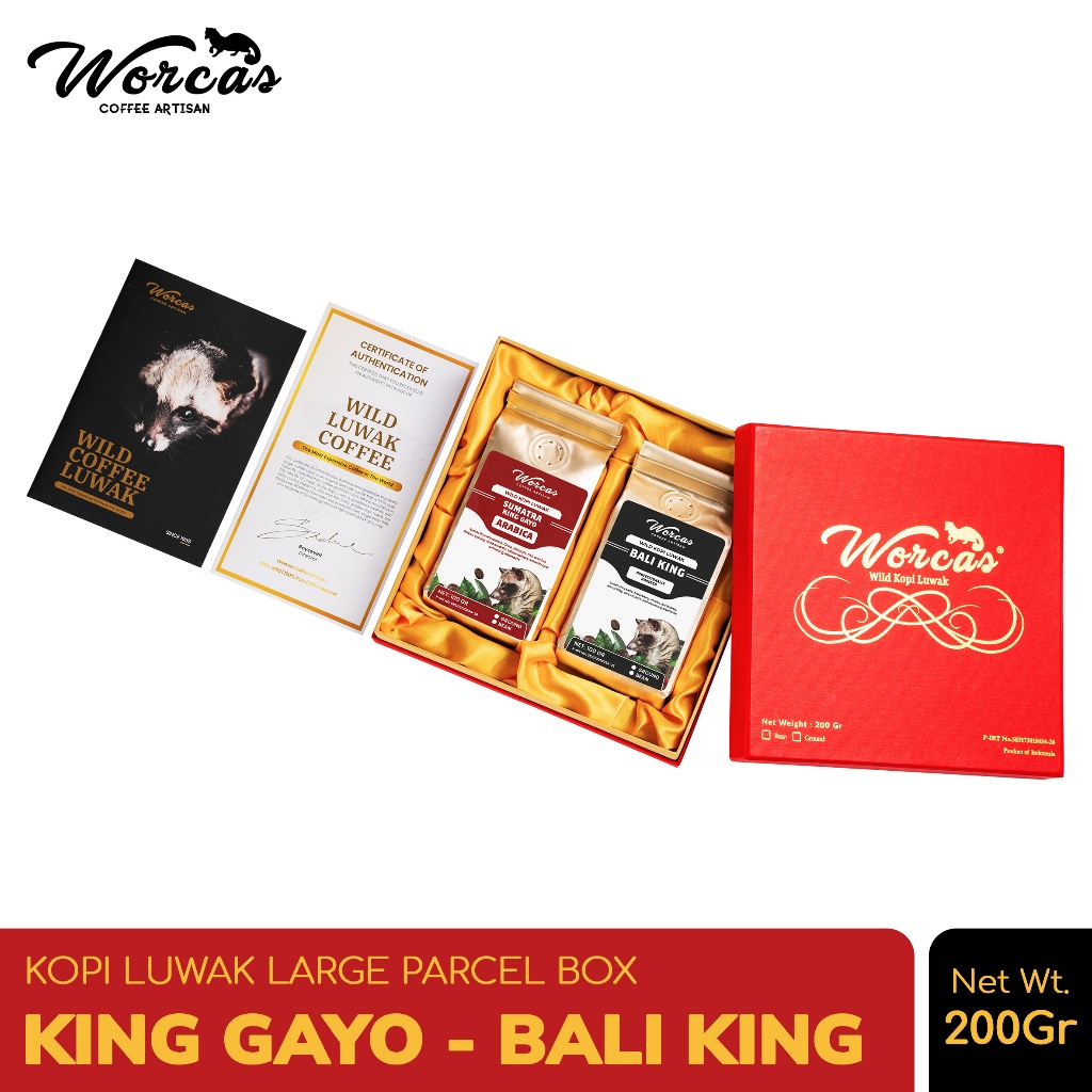 

WORCAS Kopi Luwak Liar Sumatra King Gayo & Bali King - Large Box Isi 2