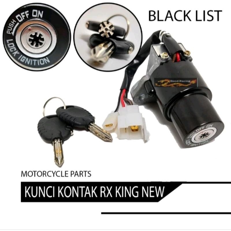 kunci kontak motor rx king black lis