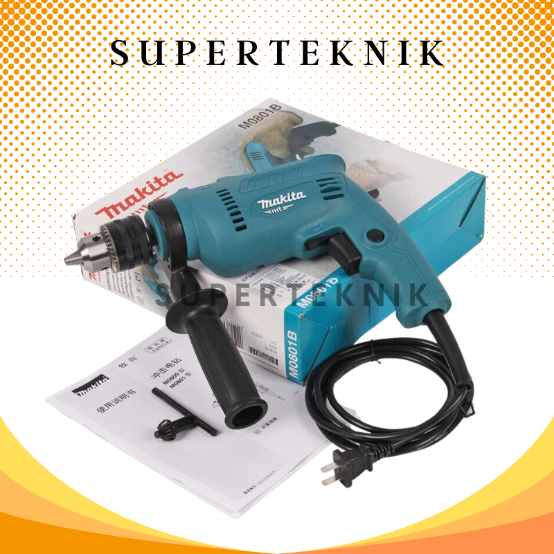 Mesin Bor Listrik 13mm Tangan Impact M 0801 B M 0801B Makita / Mesin Bor Listrik Impact 16 mm M 0801