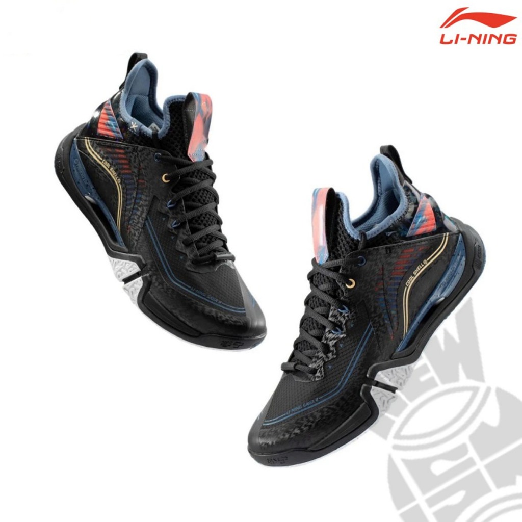 New Limited Sepatu Badminton Lining Saga 2 / II Pro AYAT003 Black Blue