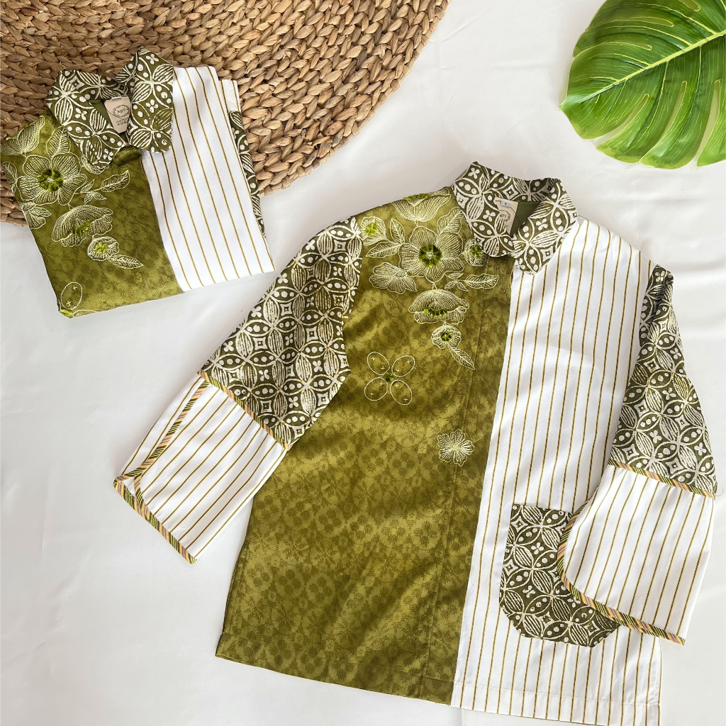 Egni. Batik. Kemeja. Maharani top Viscose kawung hitam