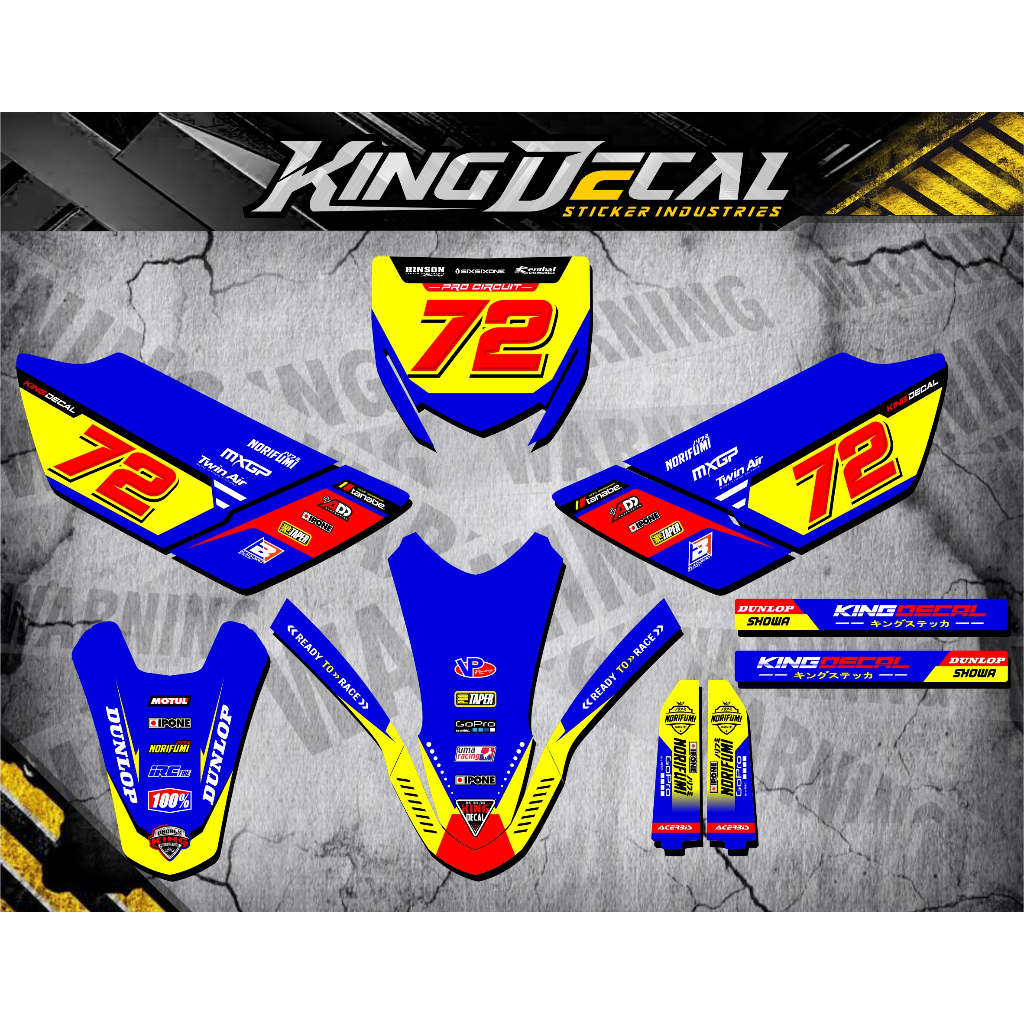 DECAL STICKER YZ 85 BEBEK STANDAR / DECAL YZ 85 / DECAL STIKER VARIASI YZ 85 / STICKER YZ STRIPING Y