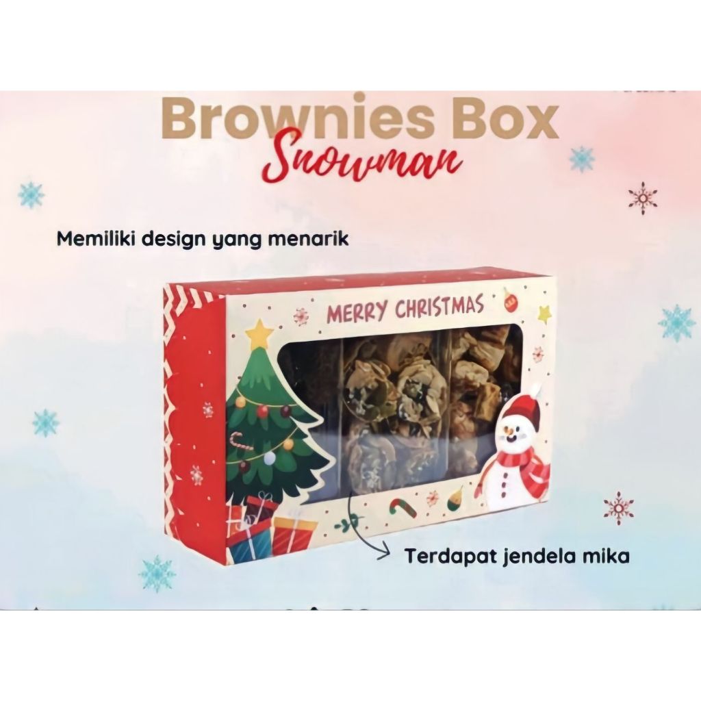 

Brownies Box Snowman / Box Hampers edisi Natal 24X15X7