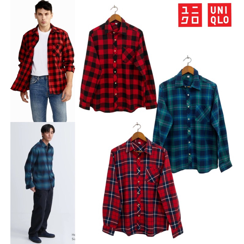 kemeja flanel pria jumbo / kemeja kotak tartan bigsize / kemeja natal merah hijau / UN* men flannel 