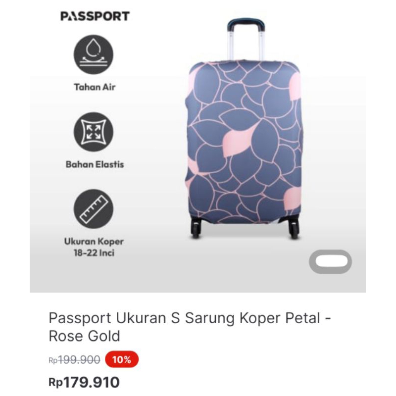 Passport Ukuran S Sarung Koper Petal - Rose Gold (Ace Hardware )