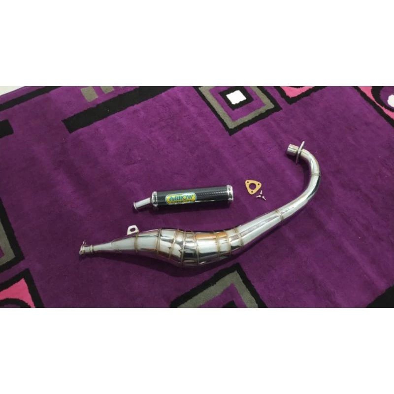 knalpot satria 2 tak hiu/lumba kolong bm power