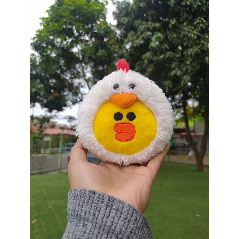 Dompet koin boneka hewan bebek Sally Line kostum ayam