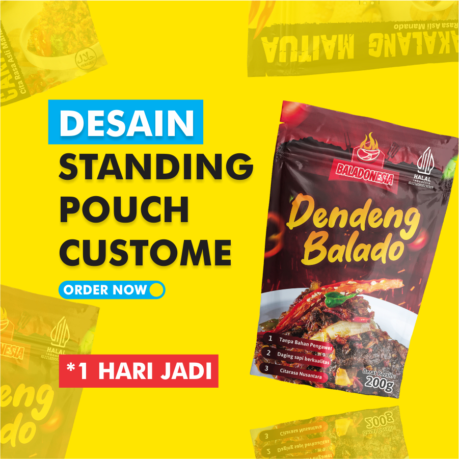 (Desain Only) Jasa desain kemasan standing pouch produk label makanan design packaging snack Standin