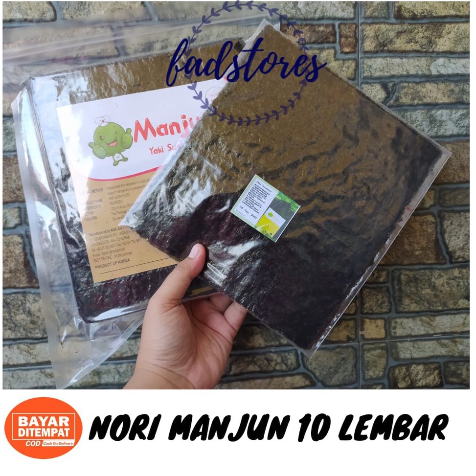 

[✒C8$] Nori Rumput Laut Manjun 10 Lembar - Nori Sushi Halal [66]