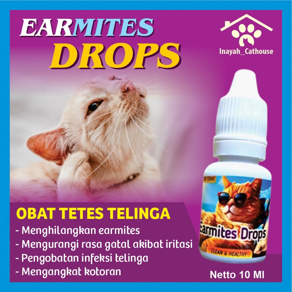 Obat Tetes Telinga Earmites Drops | Obat Kutu Telinga , Tungau, Infeksi, Gatal gatal dan Mengangkat 
