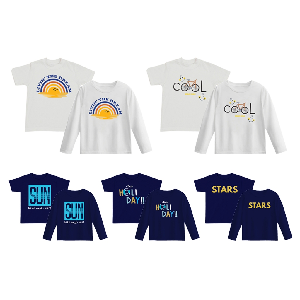 Kaos Anak Lengan Panjang / Baju Anak Lengan Pendek Laki laki Perempuan Couple Unisex Cotton Combed 3