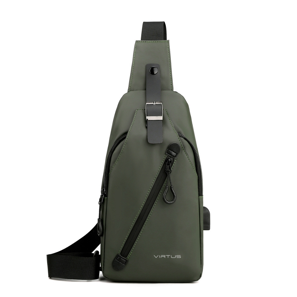 VIRTUS Tas Selempang Pria Tas USB Port Charge Tas Modern Sporty Fashion Tas Slingbag Cowok BB-1100-3