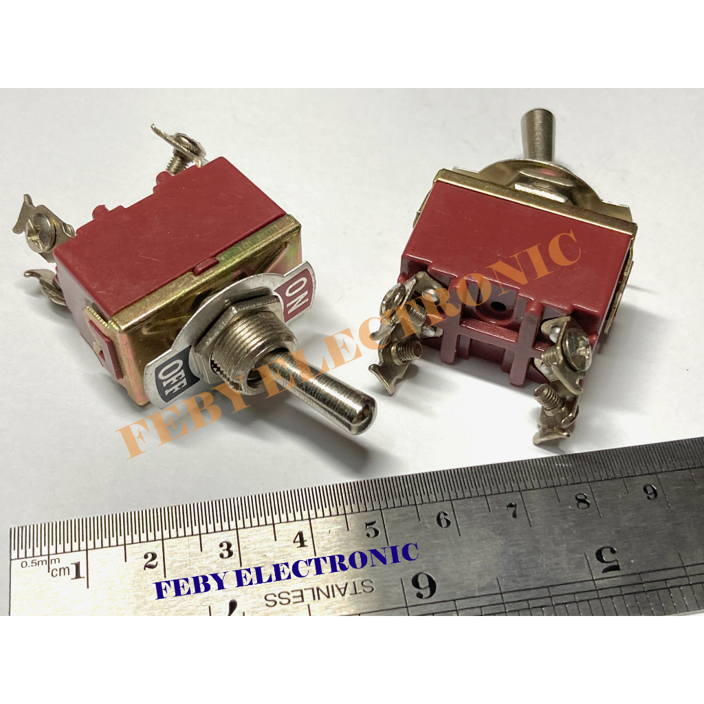 Toggle Switch 4 Kaki 15A ON-OFF 250VAC Saklar toggle
