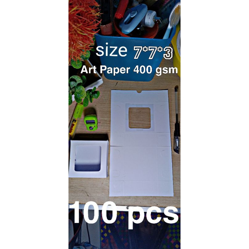 

Paperbox 7*7*3 box souvenir dus packing tasbih *Art Paper 400 gsm* (100 pcs)