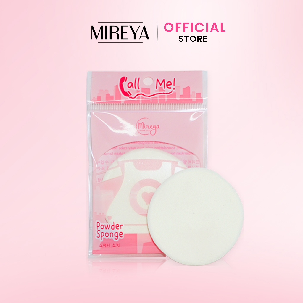 Mireya PREMIUM Powder Sponge Bulat Putih (Call Me) - Round Sponge Make Up Spons Bedak
