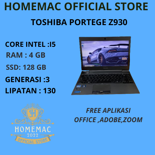 TOSHIBA PORTEGE Z930 CORE I5 GEN 3 4/128