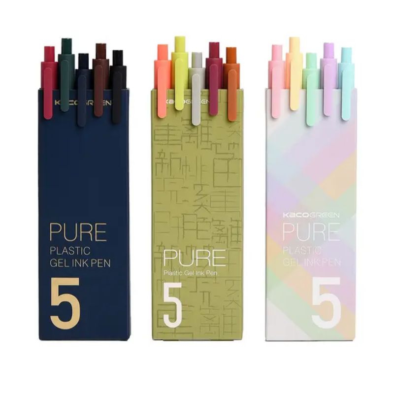 

Kaco PURE Vintage Gel Pen Pena Pulpen 0.5mm 5 PCS