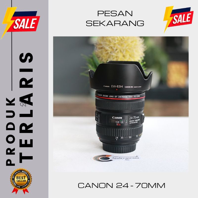 LENSA CANON 24-70MM F4. WIDE ULTRASONIC STABILIZER MULUS