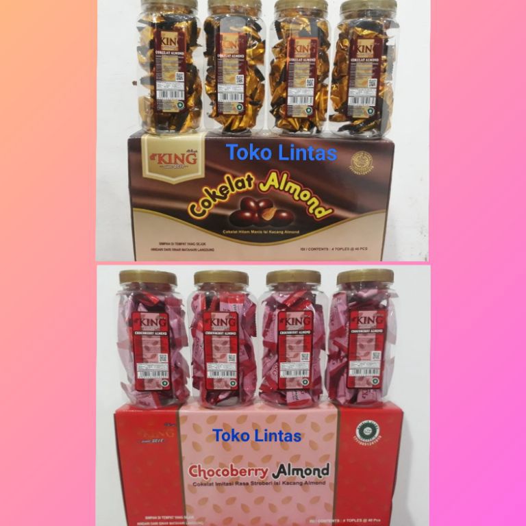 

IE0JH Cokelat Kacang Almond Bonibol D'King Per Dus isi 4 Toples Ready Stok