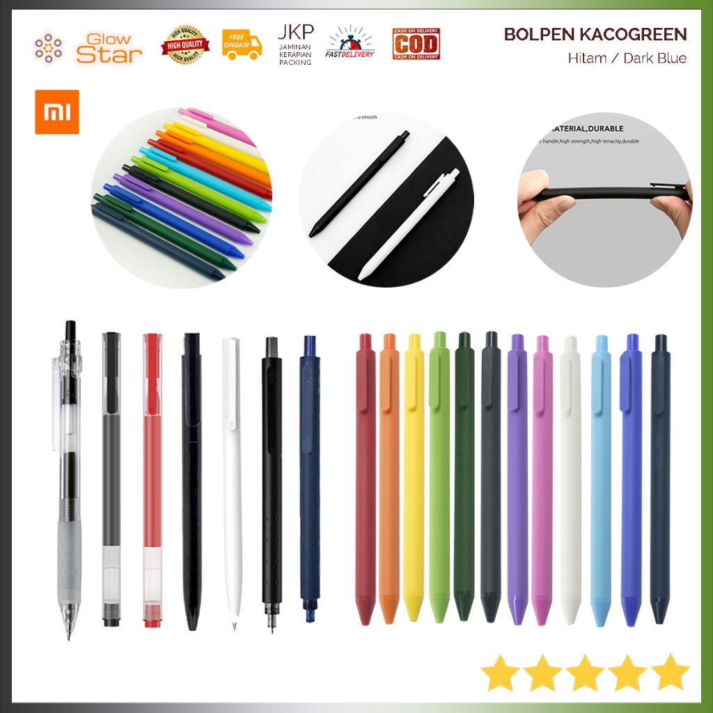 

Bolpen Kaco Pure Soft Touch Gel Pen Pena Pulpen Bolpoin 0.5mm 1 PCS Black Case Dark Blue Xiaomi Premium Red White handle nyaman halus hampers hadiah bolpoint kantor merah pink orange biru hijau green red blue
