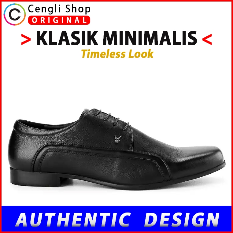 PL45 SEPATU PRIA FORMAL PLAYBOY ORIGINAL PANTOFEL KULIT ASLI ORI HITAM