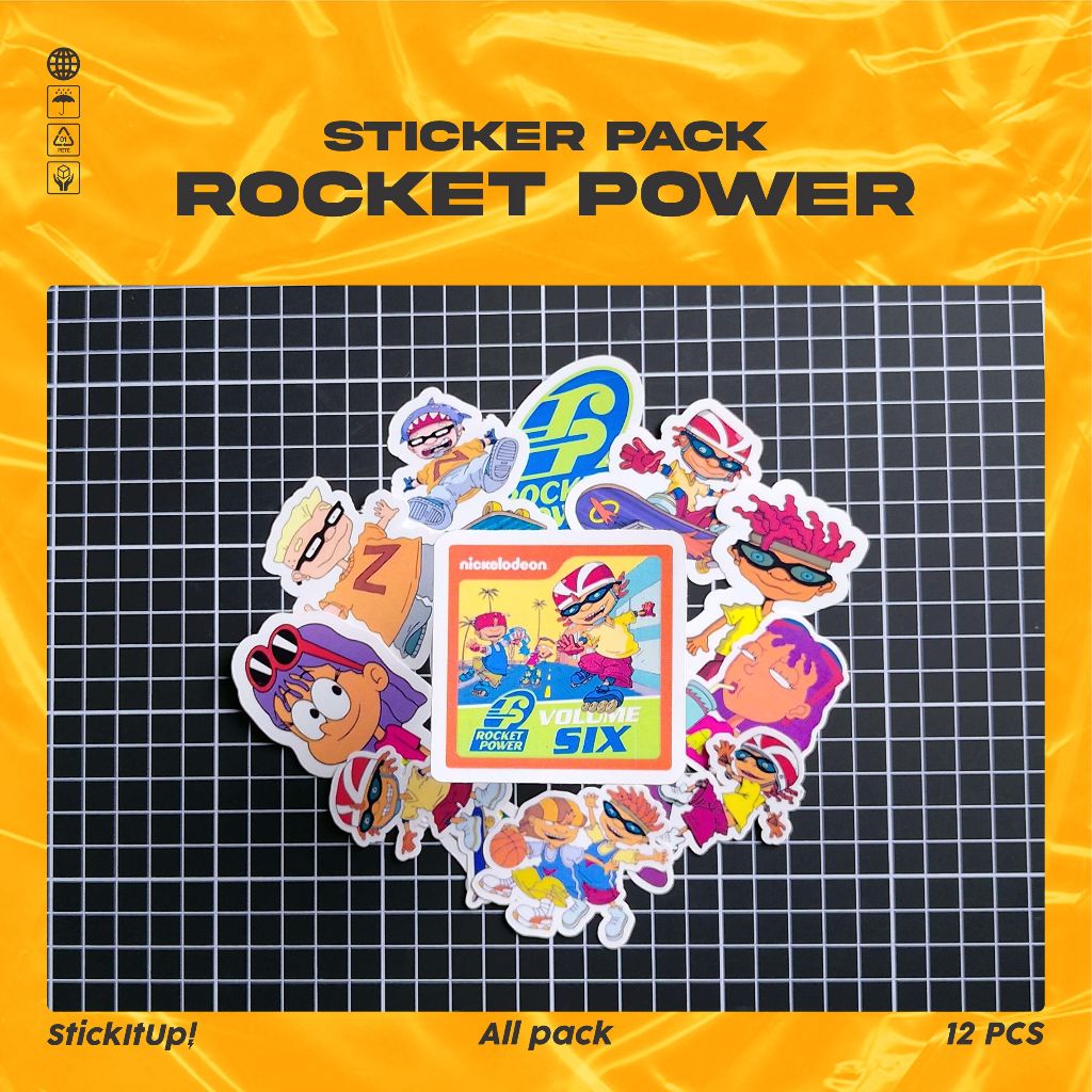 

COD✨ StickItUp Stiker Pack Kartun Rocket Power Lucu Keren Untuk Koper Laptop Skateboard