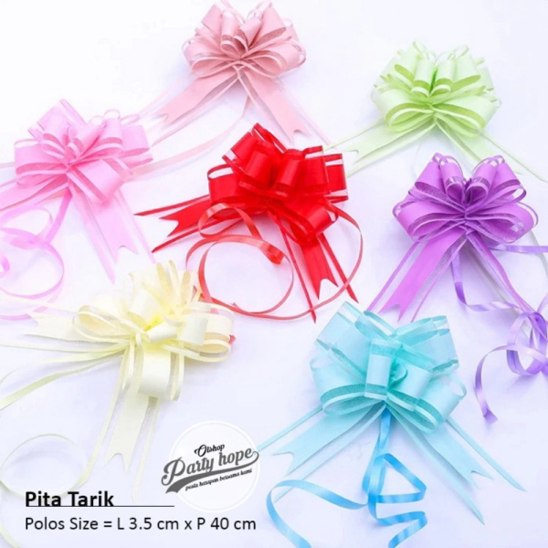 

Unik pita tarik 30 mm / Pita Serut / pita buket bunga / Pita Kado Souvenir - Polos 30mm Murah